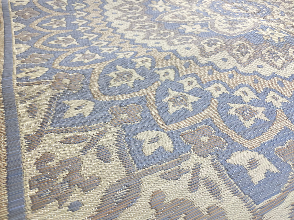 Japanese Igusa Tatami style rug "F-Circle" Medallion Classic Non-Slip PU Backing