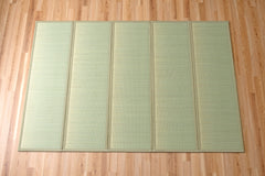 Japanese Igusa Foldable Five Panel Tatami Floor Mat "Minimal" non-slip backing
