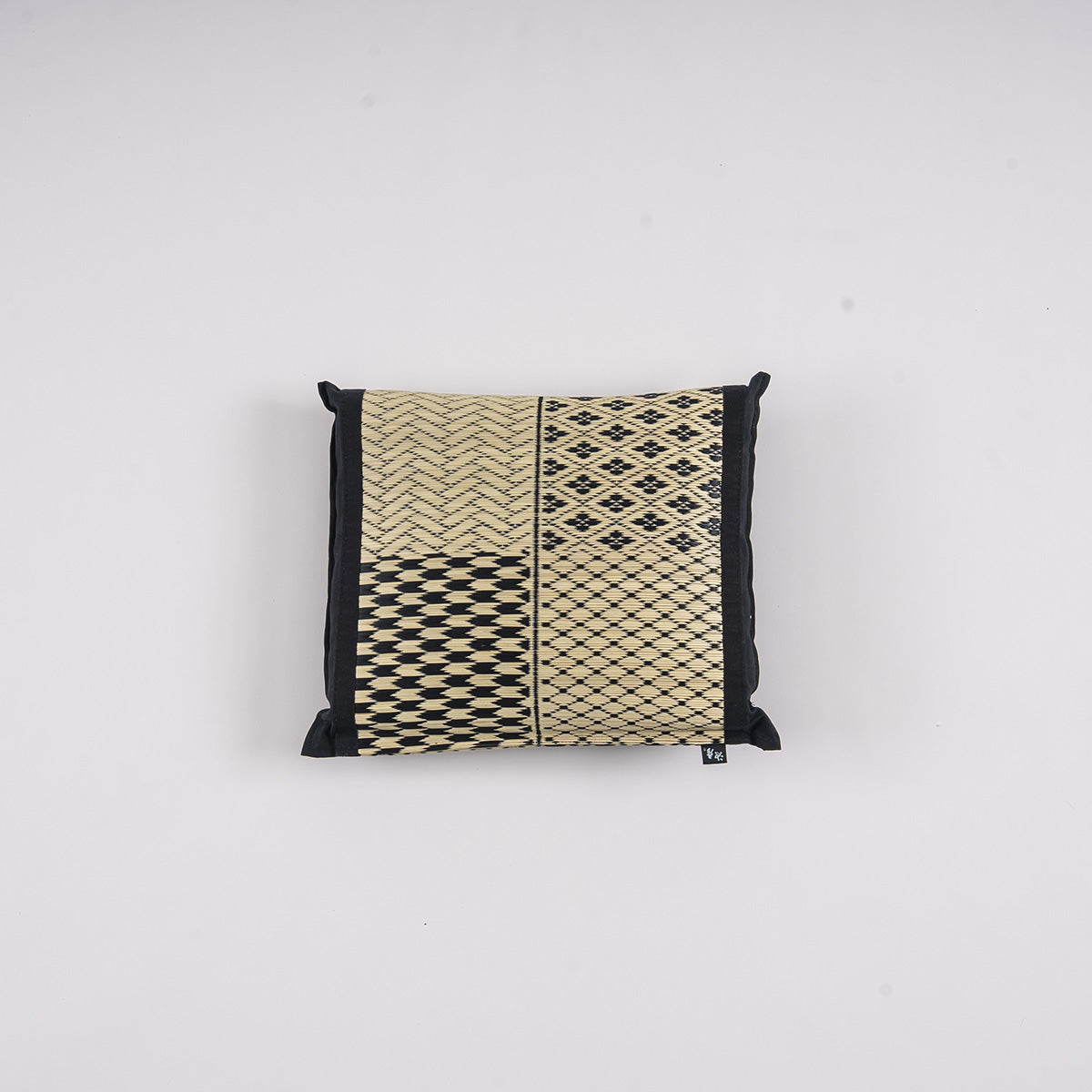 An igusa tatami pillow in white Edo Komon