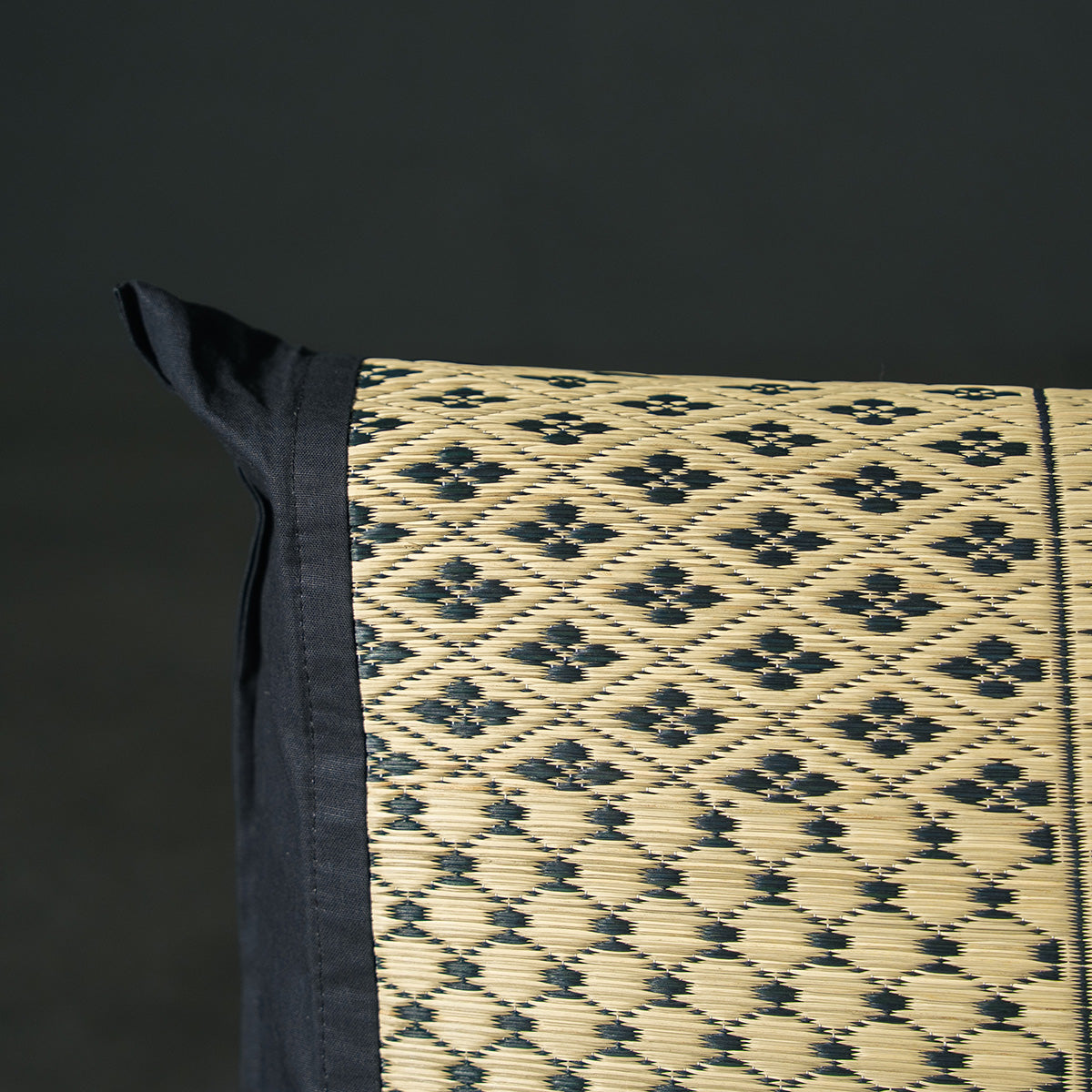 An igusa tatami pillow in white Edo Komon