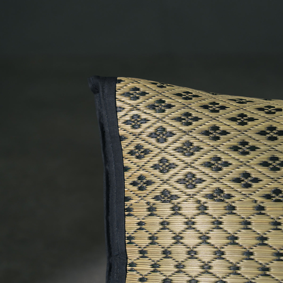 An igusa tatami pillow in white Edo Komon
