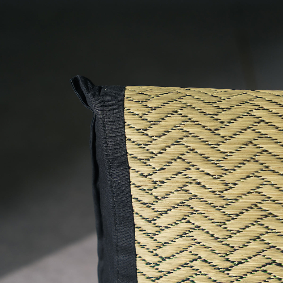An igusa tatami pillow in white Edo Komon