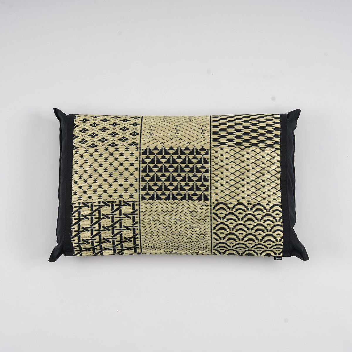 An igusa tatami pillow in white Edo Komon