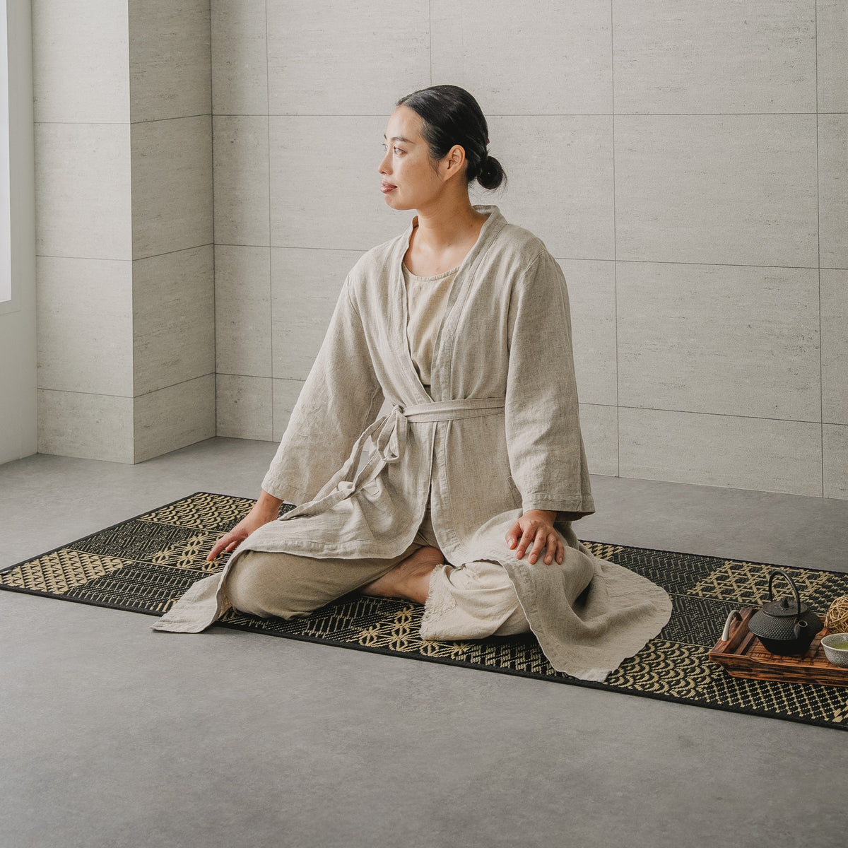 Igusa Tatami Yoga & Meditation Mat – Edo Komon