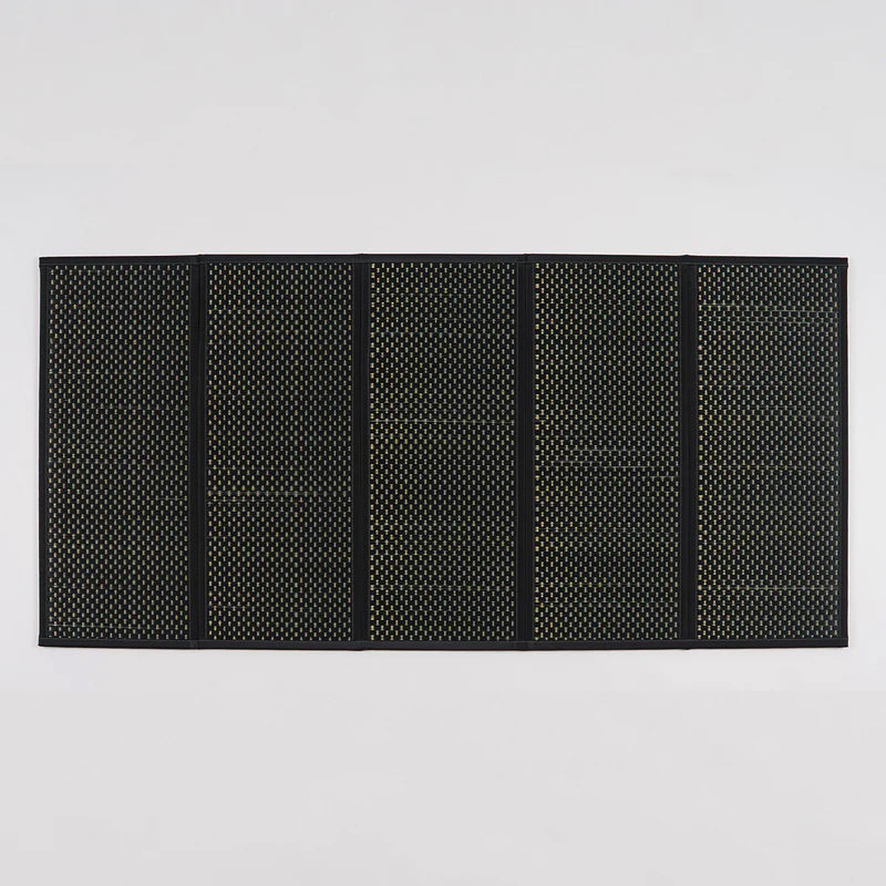 Foldable Tatami Floor Mat – Flare, Five-Panel, Black