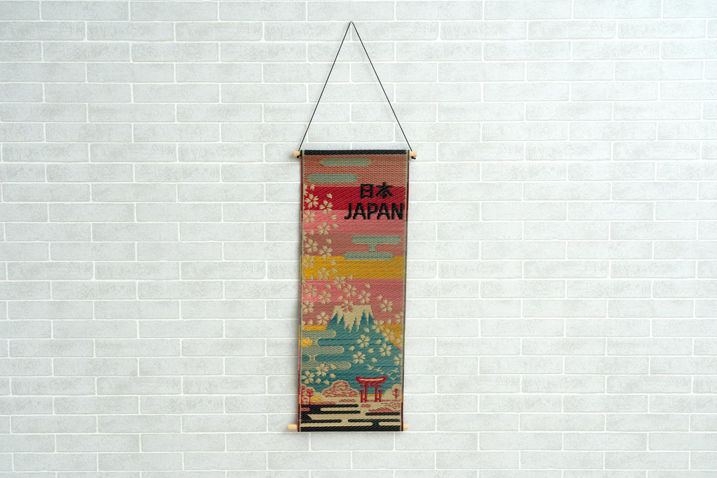 Japanese Igusa Tatami Wall Hanging Sakura Fuji Japanese Culture Tapestry
