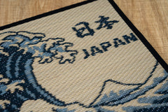 Japanese Igusa Tatami Hokusai art Mat Placemat "Shiranami" 28×30cm