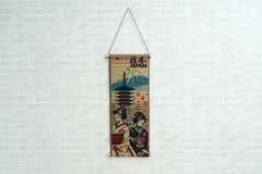 Japanese Igusa Tatami Wall Hanging "Maiko" Japanese culture Geisha Tapestry