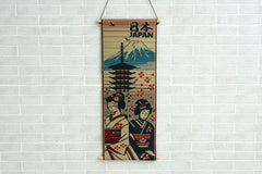 Japanese Igusa Tatami Wall Hanging "Maiko" Japanese culture Geisha Tapestry