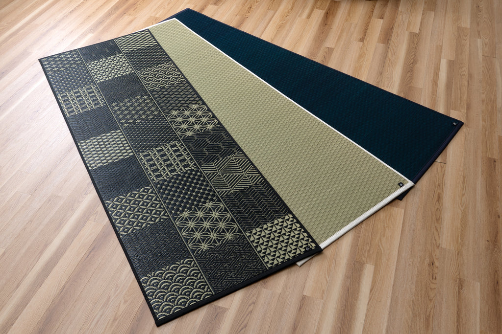 Japanese Natural Igusa Tatami Yoga & Meditation Mat "Edo" PVC non-slip backing 66×185 cm