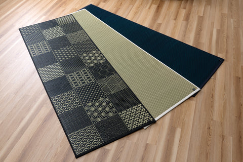 Japanese Natural Igusa Tatami Yoga & Meditation Mat "Edo" PVC non-slip backing 66×190cm