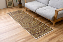 Japanese Natural Igusa Tatami Yoga Mat “Mandala” Nonslip TPE Backing 66 × 185 cm