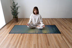 Japanese Natural Igusa Tatami Yoga Mat “Skysea"Nonslip TPE Backing 66×185 cm