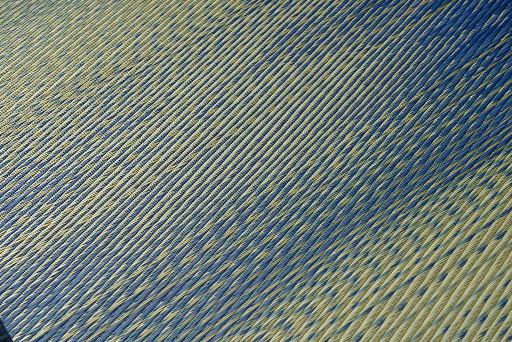 Japanese Natural Igusa Tatami Yoga Mat “Skysea"Nonslip TPE Backing 66×185 cm